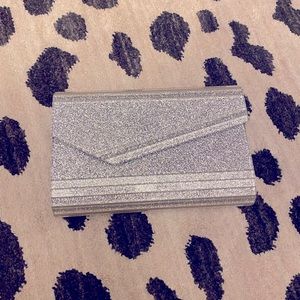 Silver resin clutch bag NWT